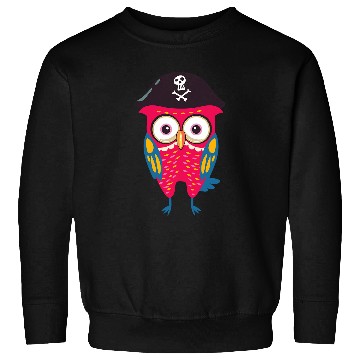Discover Colorful Cute Owl Funny Pirate hat Sweatshirts