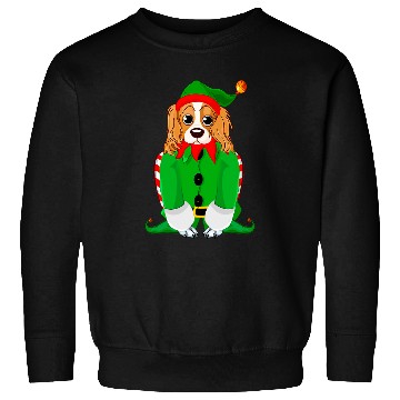 Discover Cavalier King Charles Spaniel Pet Funny King Charles Spaniel In Elf Christmas Dog Tee Sweatshirts