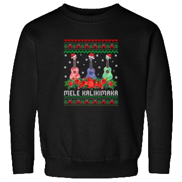 Discover Funny Guitar Mele Kalikimaka Ukulele Guitar Christmas Hawaii Beach Guitarist Sweatshirts