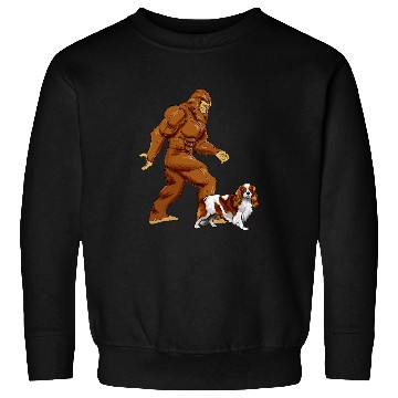 Discover Cavalier Pet Fun bigfoots Walking Cavalier King Charles Spaniel Sasquatch Sweatshirts