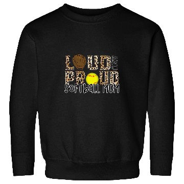 Discover Softball Gift Loud Proud Mom Softball Leopard Print Cheetah Pattern Sweatshirts