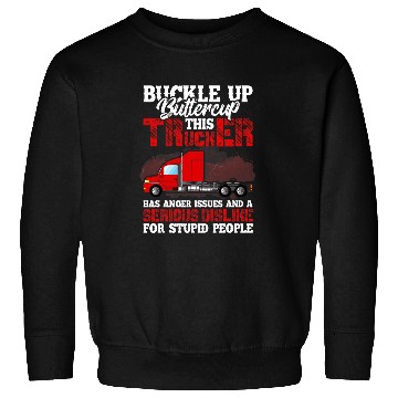 Discover Buckle Up Buttercup This Trucker Has Anger Issues And A Seri Sweatshirts