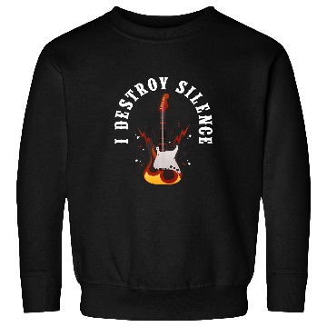 Discover Funny Guitar I Destroy Silence Guitarist Bass Guitar Player Guitarist Sweatshirts