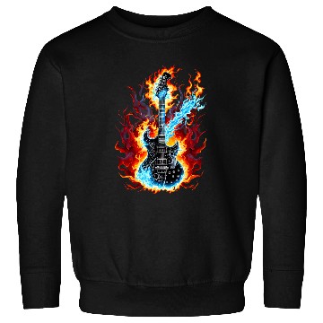 Discover Funny Guitar Burning Guitar A Fiery and Fearless Tribute 1 Guitarist Sweatshirts