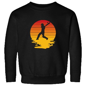 Discover Cricket Fan Retro Sunset Cricket Cricket Player Sweatshirts