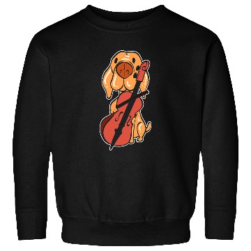 Discover Funny Cellist Dog Playing Cello Orchestra Member Sweatshirts