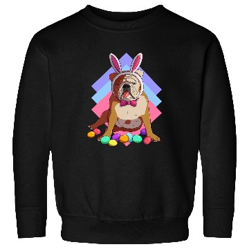 Discover English Bulldog Pet Easter Bunny Ears Sweatshirts