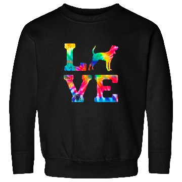 Discover Coonhound Pet Love Redbone Coonhound Tie Dye Dog Mom Dad Sweatshirts