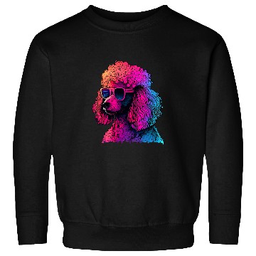 Discover Poodle Pet Synthwave 80s Retrowave Aesthetic Sweatshirts