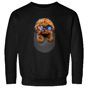 Discover Poodle Pet T Brown Poodle Puppy Space Galaxy Glass Pocket Dog Sweatshirts