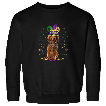 Discover Dachshund Pet Funny Lover Cute Mardi Gras carnivals Jester Sweatshirts