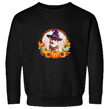 Discover Corgi Pet Dog Fall Autumn Witch Welsh Corgi Halloween Costume Women Kid 472 Sweatshirts