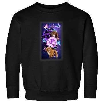 Discover Cockapoo Pet Love Magical Cockapoo Purple Roses Flower Butterfly Sweatshirts