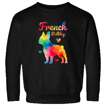 Discover French Bulldog Pet Watercolor Colorful Rainbow Sweatshirts