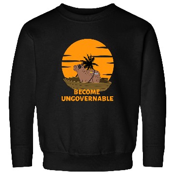 Discover capybaras Mammal Become Ungovernable Pirate capybaras Big Rodent Meme Sweatshirts