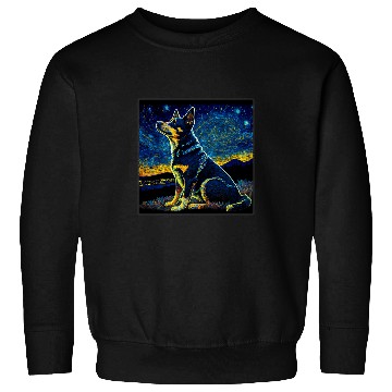 Discover Australian Kelpie Pet Surrealism Starry Night Australian Kelpie Sweatshirts