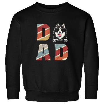 Discover Husky Pet Dad Cool for Dog Dad Retro Vintage Sweatshirts