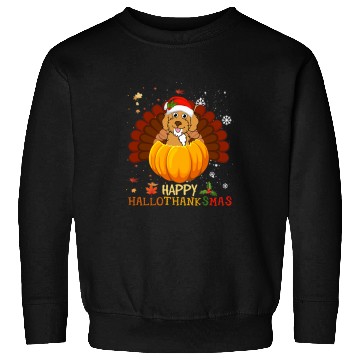 Discover Labradoodle Pet Halloween Merry Christmas Happy Hallothanksmas Sweatshirts
