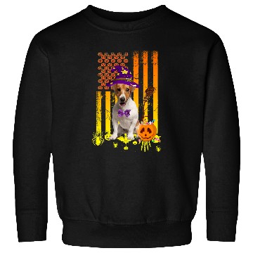 Discover Jack Russell Pet Pumpkin American Flag Halloween Dog 388 Sweatshirts