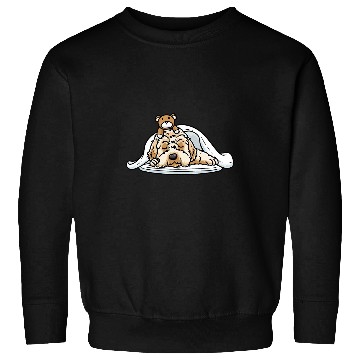 Discover Labradoodle Pet Dog With Stuffed Animal Sleeping Napping Sweatshirts