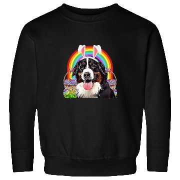 Discover Bernese Mountain Pet Lover Easter Bunny Egg Hunt Rainbow Sweatshirts