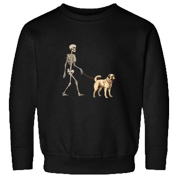 Discover Anatolian Shepherd Pet Funny Anatolian Shepherd Skeletons Dog Walking Halloween Sweatshirts