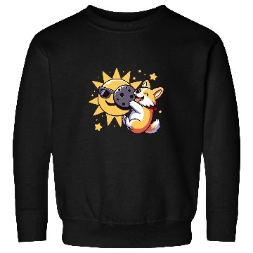 Discover Corgi Pet Cute Corgi Solar Eclipse Sun Moon Space Design Sweatshirts