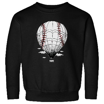 Discover Sport Baseball Flying Hot Air Balloon Baseball Players Sweatshirts
