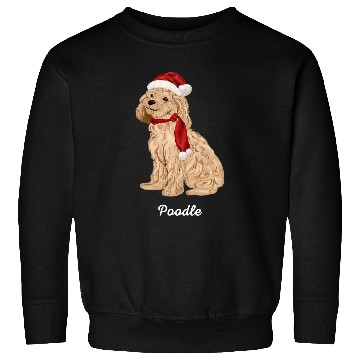 Discover Poodle Pet Toy Poodle Dog Christmas Santa Hat Cute Illustration Sweatshirts