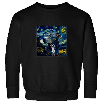 Discover Pitbull Pet Surrealism Starry Night Pit Bull dog 1 Sweatshirts