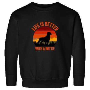 Discover Rottweiler Pet Life Is Better With A Rottie Retro Sky Forest Sweatshirts