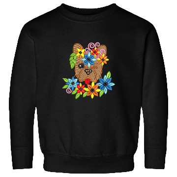 Discover French Bulldog Pet Cute Silly French Bulldog with Flowers embroidered effect Sweatshirts