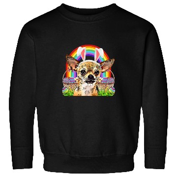 Discover Chihuahua Pet Lover Easter Bunny Egg Hunt Rainbow Sweatshirts