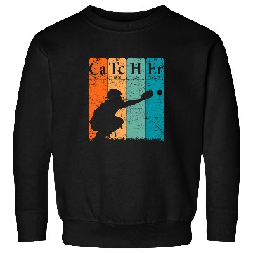 Discover Sport Baseball Periodic Table Elements Nerd Baseball Catcher Retro 2 Sweatshirts