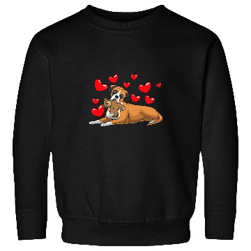 Discover Boxer Pet With Stuffed Animal And Hearts Sweatshirts