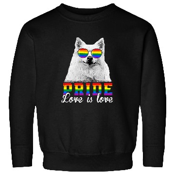 Discover Eskimo Pet Funny LGBT Pride Love Is Love American Eskimo Sweatshirts