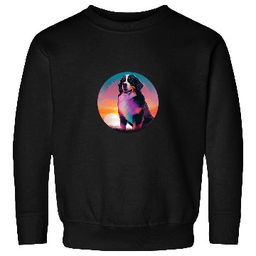 Discover Bernese Mountain Pet Synthwave 80s Retrowave Aesthetic 2 Sweatshirts