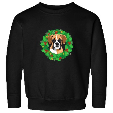 Discover Boxer Pet Wearing Christmas Wreath Sweatshirts