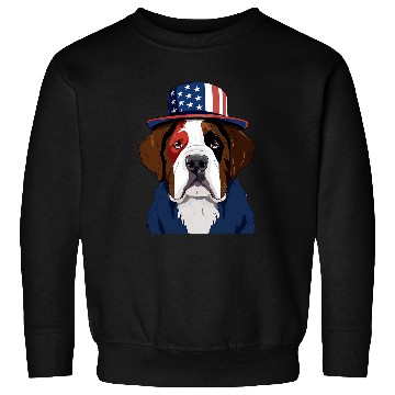 Discover Saint Bernard with USA Flag American Independence Day Sweatshirts
