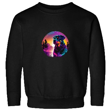 Discover Rottweiler Pet Synthwave 80s Retrowave Aesthetic Sweatshirts