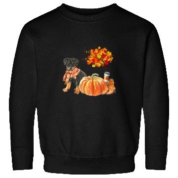 Discover Rottweiler Pet Scarf Pumpkin Spice Latte Autumn Leaves Fall Sweatshirts