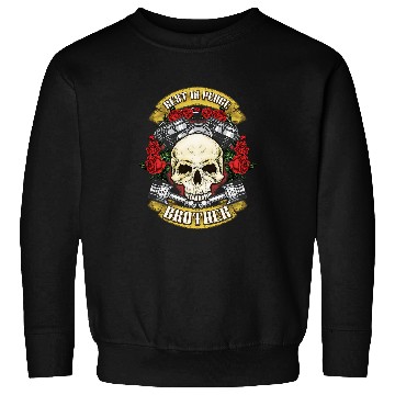 Discover Skull Roses and Bike Parts Wreath  RIP  Motorcycle Engine Sweatshirts