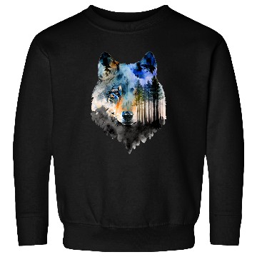 Discover Coyote Mammal Forest Landscape Animal Face Art Animal Lover Sweatshirts