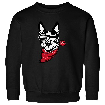 Discover Boston Terrier Pet Face Shutter Glasses Sweatshirts