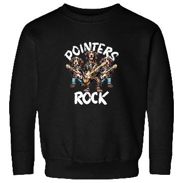 Discover German Shorthaired Pet Pointers Rock Trio Rocking Playing Guitar Sweatshirts