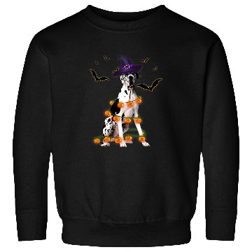 Discover Great Dane Pet Wizard Hat Tree Lights Pumpkin Funny Halloween Sweatshirts