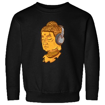 Discover Buddha Headphone Buddhist Monk DJ Sweatshirts