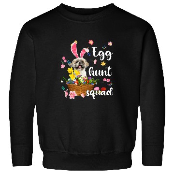 Discover Shih Tzu Pet Happy Easter Day Easter Colorful Egg Hunt Sweatshirts