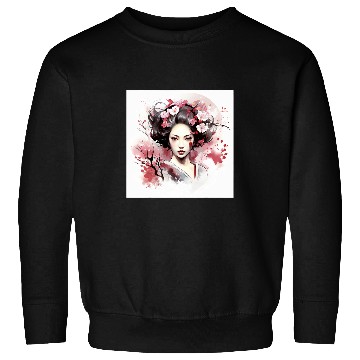 Discover Japanese Elegance Geishas Blossom Vector Sweatshirts