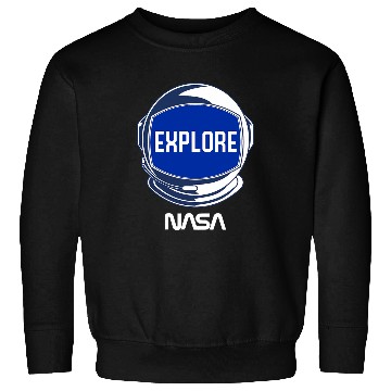 Discover NASA Explore The Unknown Space Walk Astronaut Helmet Poster Sweatshirts